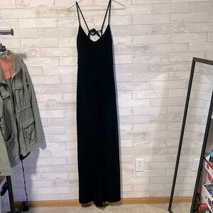 Mango Black Sparkle Sleeveless Jump Suit with a Tie Back - Size Medium